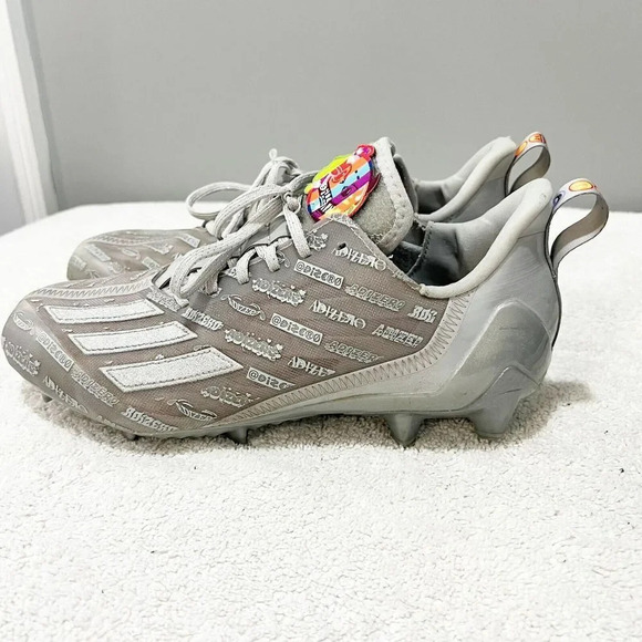 Adidas Adizero Mens Sz 9 Big Mood Silver Football Cleats GY4380 - Picture 2 of 16